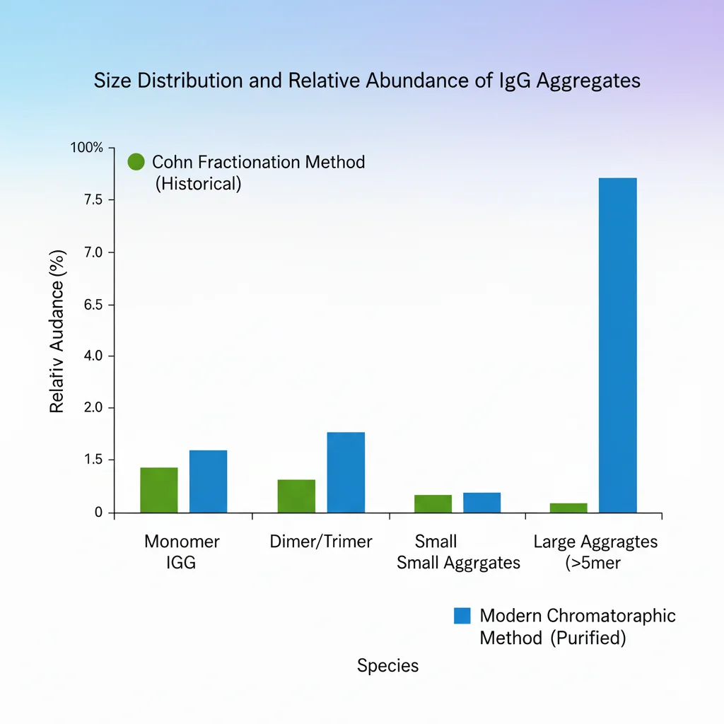 Figure 7 Size distribution and relative abundance of IgG aggregates